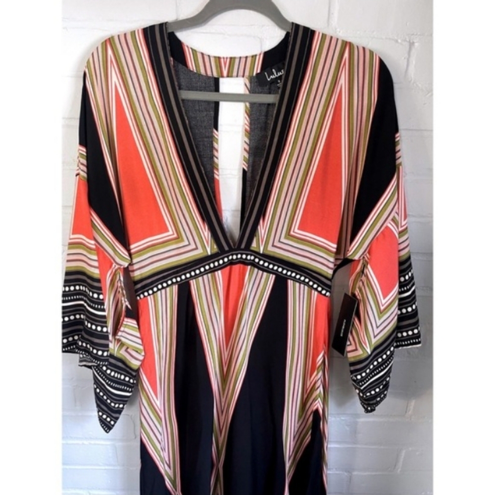 Lulu's Montecito Kimono Wide Sleeve Maxi Dress Gown - Picture 7 of 12